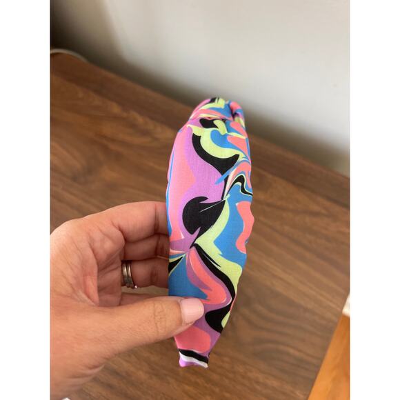 NEW Lele Sadoughi Fusion Marbled Printed Knotted Headband One Size